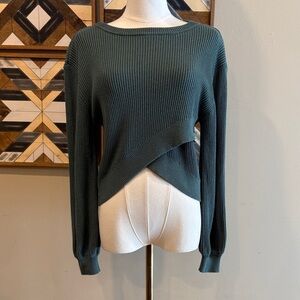 Lululemon Women's Reversible Crossover Ribbed Sweater Cashmere Blend sz 4